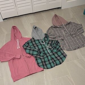 3 hooded tops